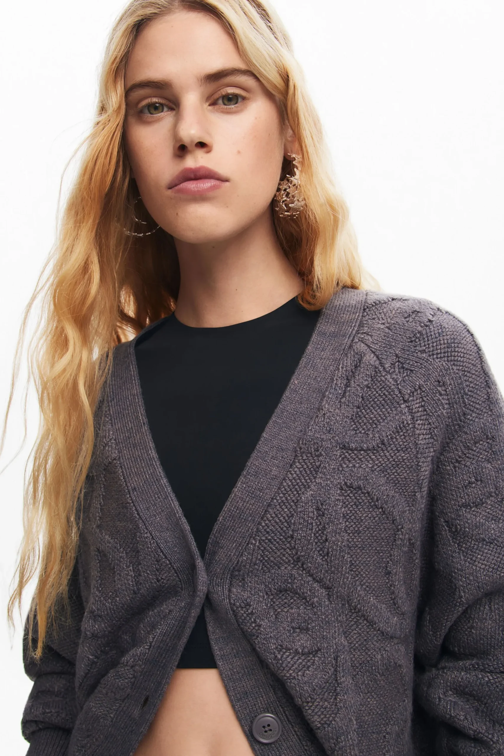Ropa De Punto|Jerséis-Desigual Cárdigan oversize punto