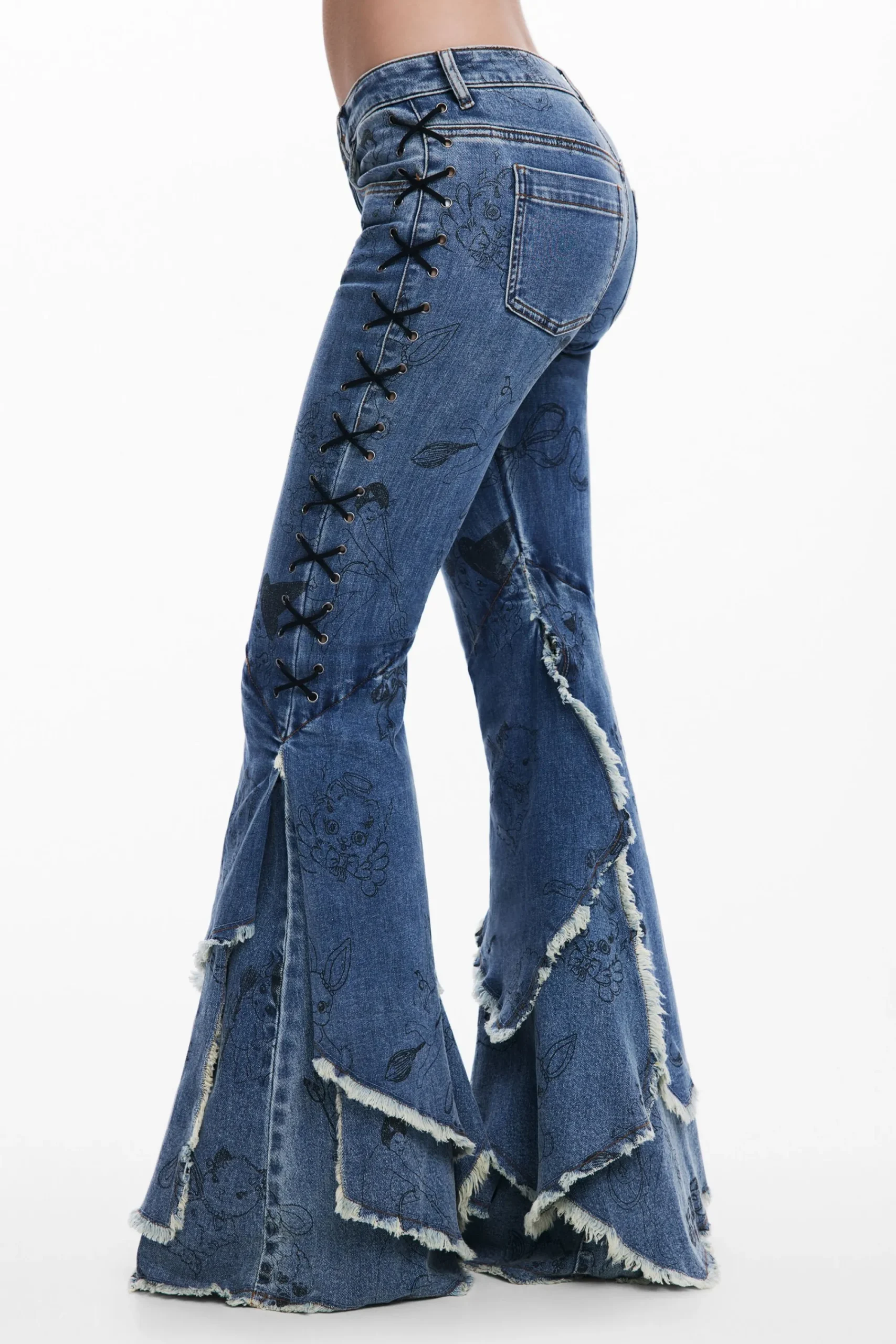 Vaqueros-Desigual Denim Flare Maía Escoté