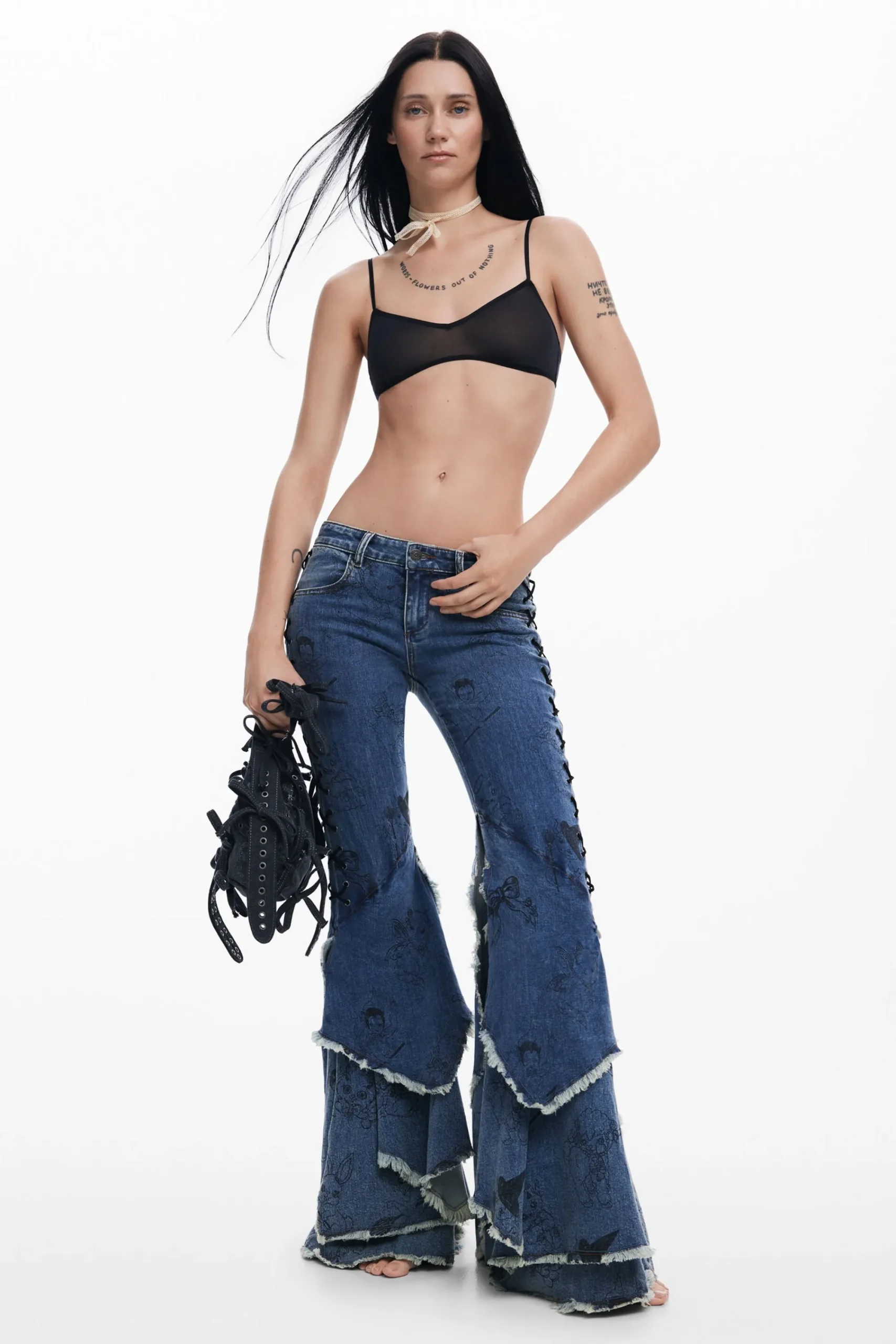 Vaqueros-Desigual Denim Flare Maía Escoté