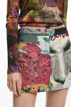 Faldas Y Shorts-Desigual Falda corta flores M. Christian Lacroix