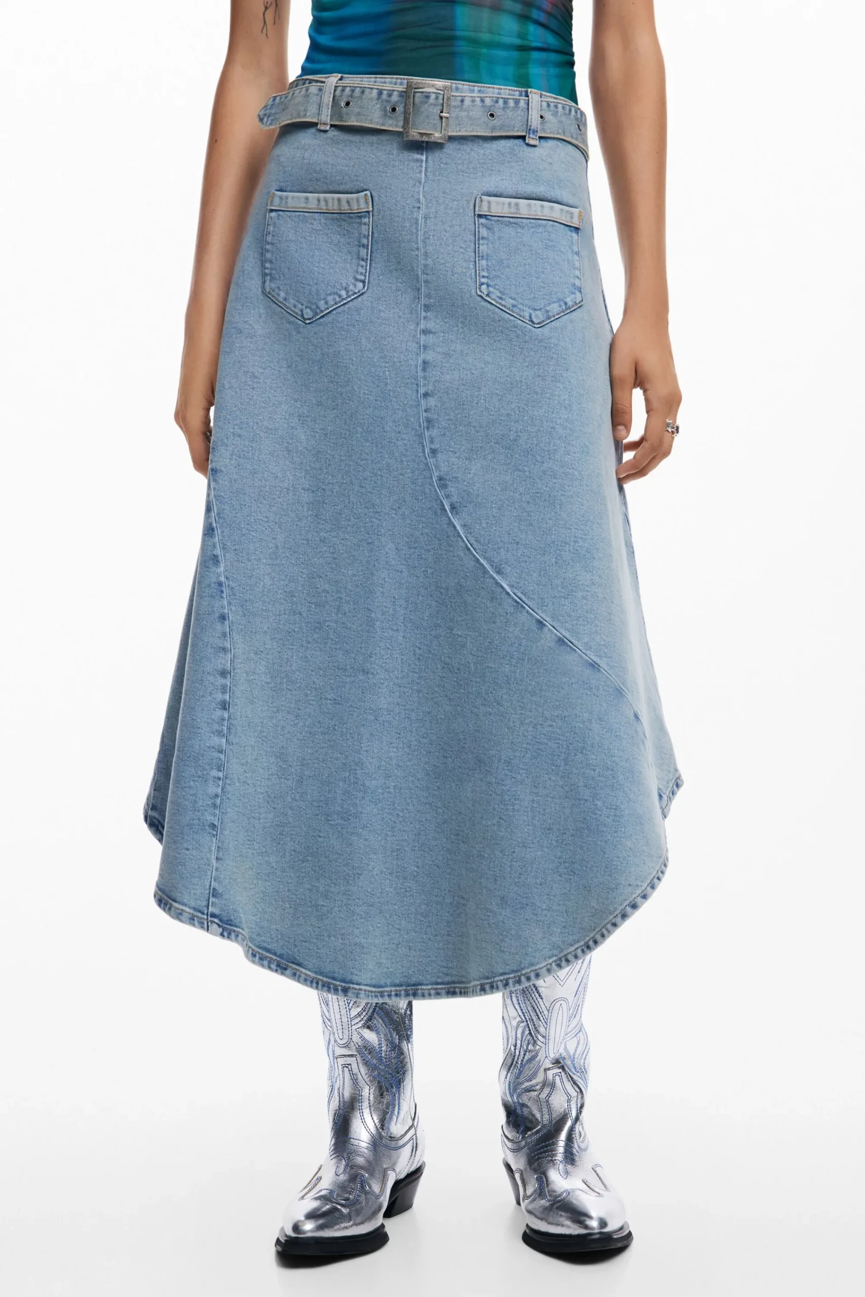 Faldas Y Shorts-Desigual Falda denim asimétrica