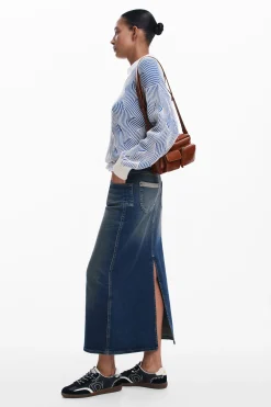 Faldas Y Shorts-Desigual Falda midi denim