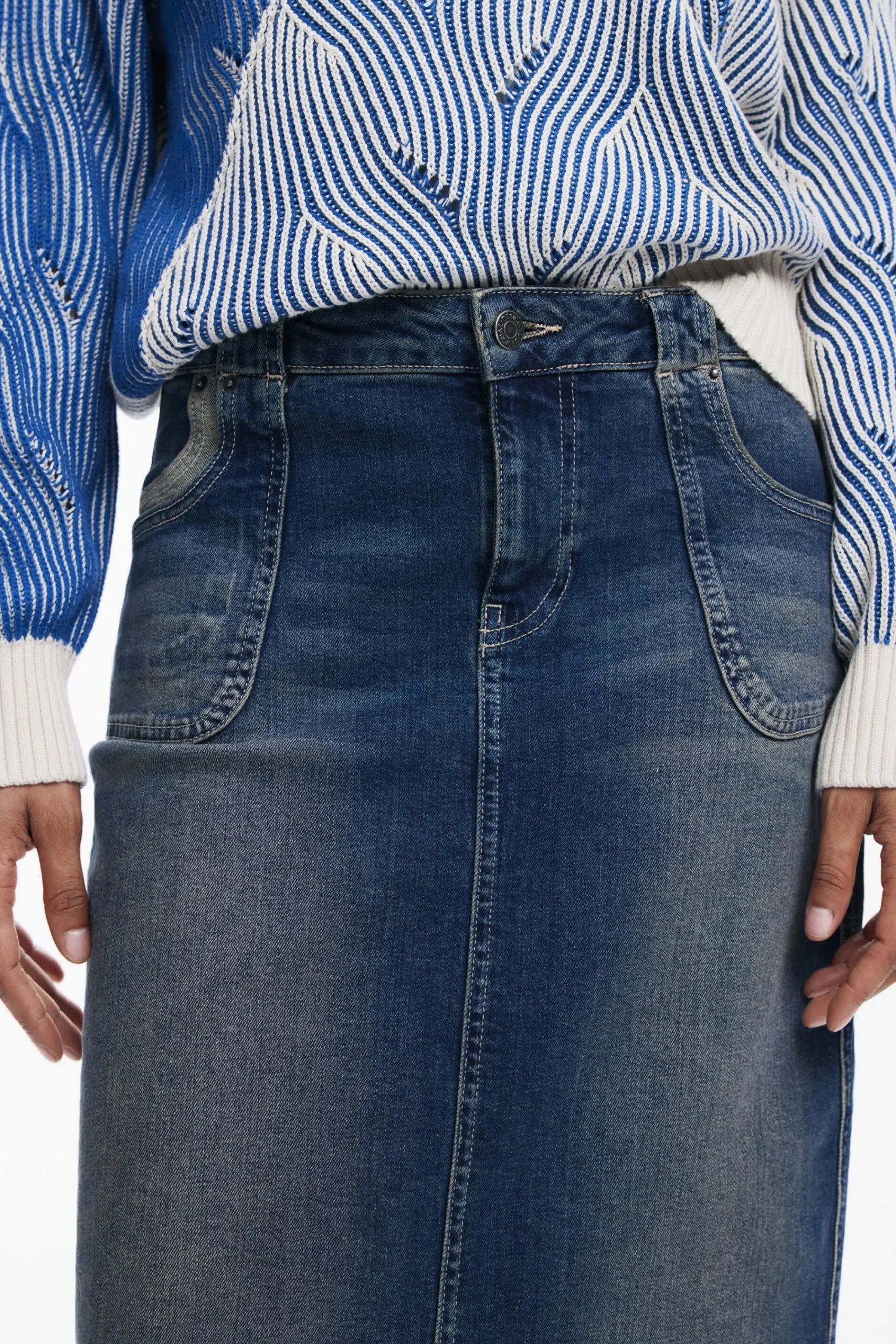 Faldas Y Shorts-Desigual Falda midi denim