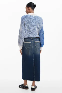Faldas Y Shorts-Desigual Falda midi denim