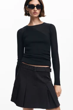 Faldas Y Shorts-Desigual Falda tablas cinturón