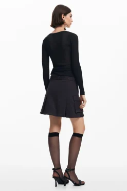 Faldas Y Shorts-Desigual Falda tablas cinturón