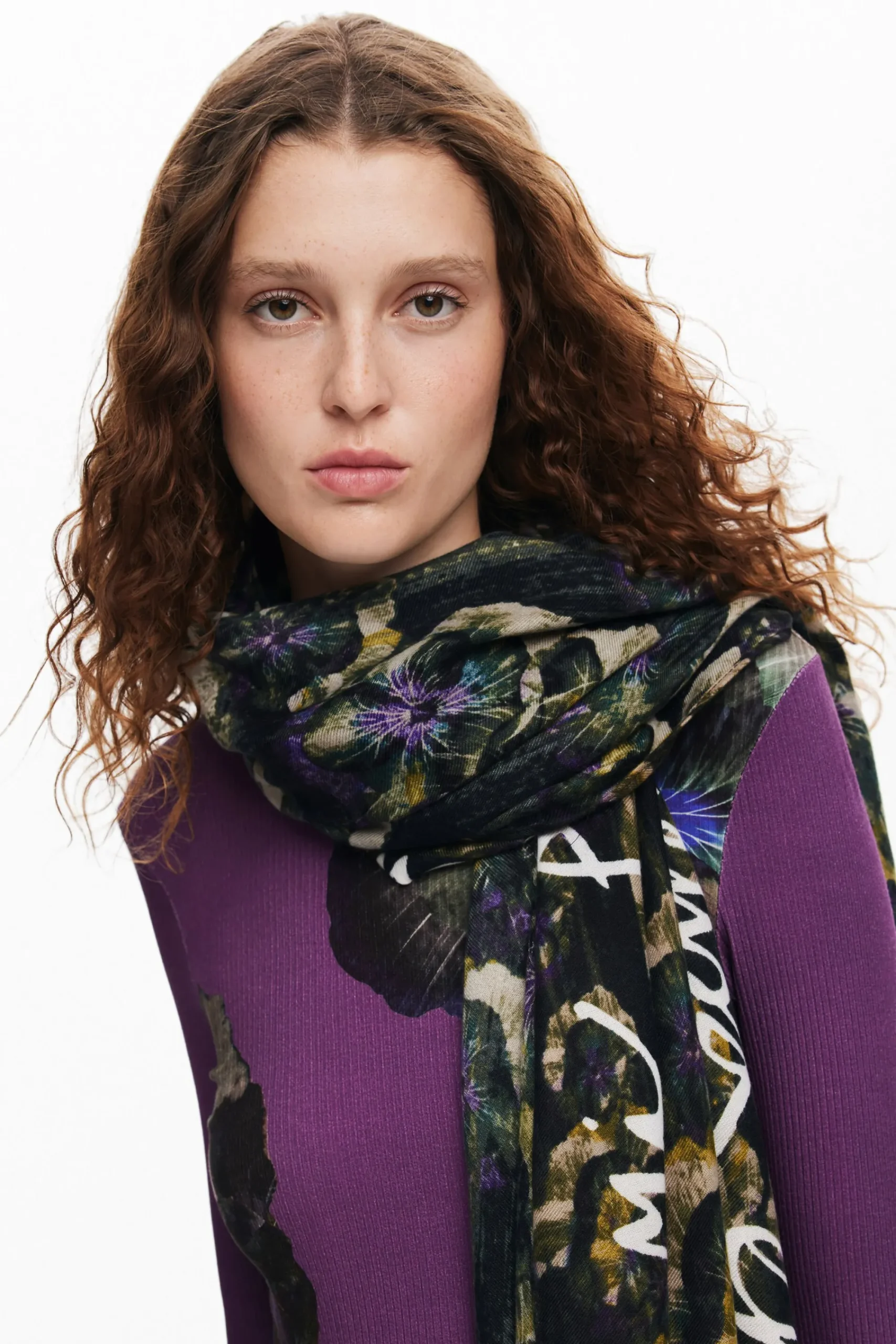 Bufandas Y Pañuelos-Desigual Foulard flores M. Christian Lacroix