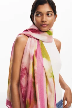 Bufandas Y Pañuelos-Desigual Foulard rectangular acuarela