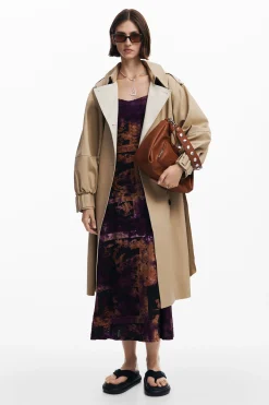 Abrigos Y Chaquetas-Desigual Gabardina combinada