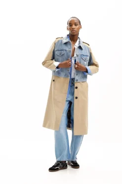 Abrigos Y Chaquetas-Desigual Gabardina híbrida denim