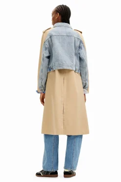 Abrigos Y Chaquetas-Desigual Gabardina híbrida denim