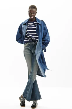 Abrigos Y Chaquetas-Desigual Gabardina oversize denim