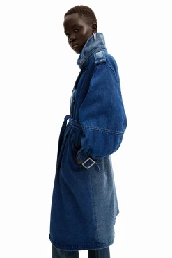 Abrigos Y Chaquetas-Desigual Gabardina oversize denim