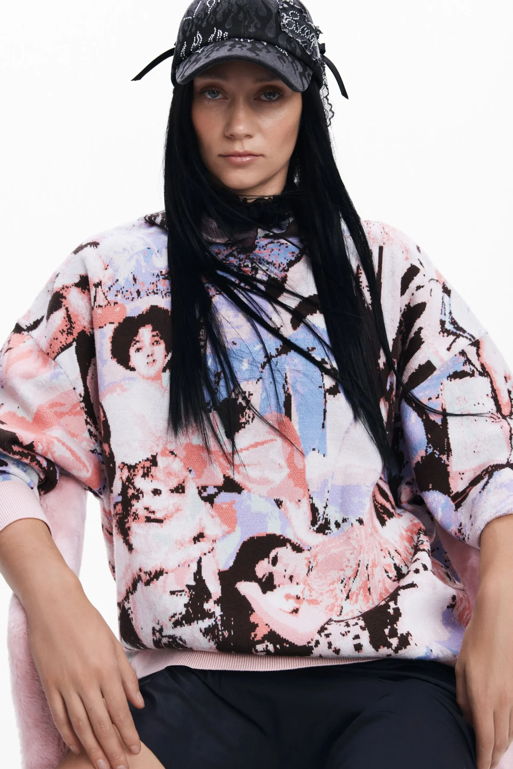 Ropa De Punto|Jerséis-Desigual Jersey capucha María Escoté