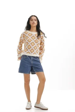 Ropa De Punto|Jerséis-Desigual Jersey crochet multicolor