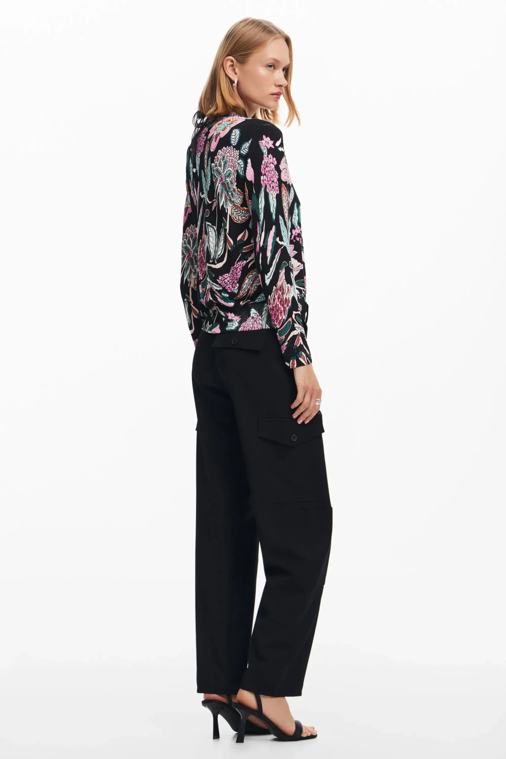 Ropa De Punto|Jerséis-Desigual Jersey de punto dibujos botánicos