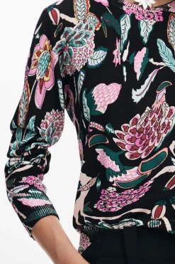 Ropa De Punto|Jerséis-Desigual Jersey de punto dibujos botánicos