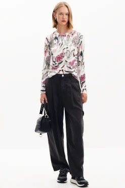 Ropa De Punto|Jerséis-Desigual Jersey detalles flores