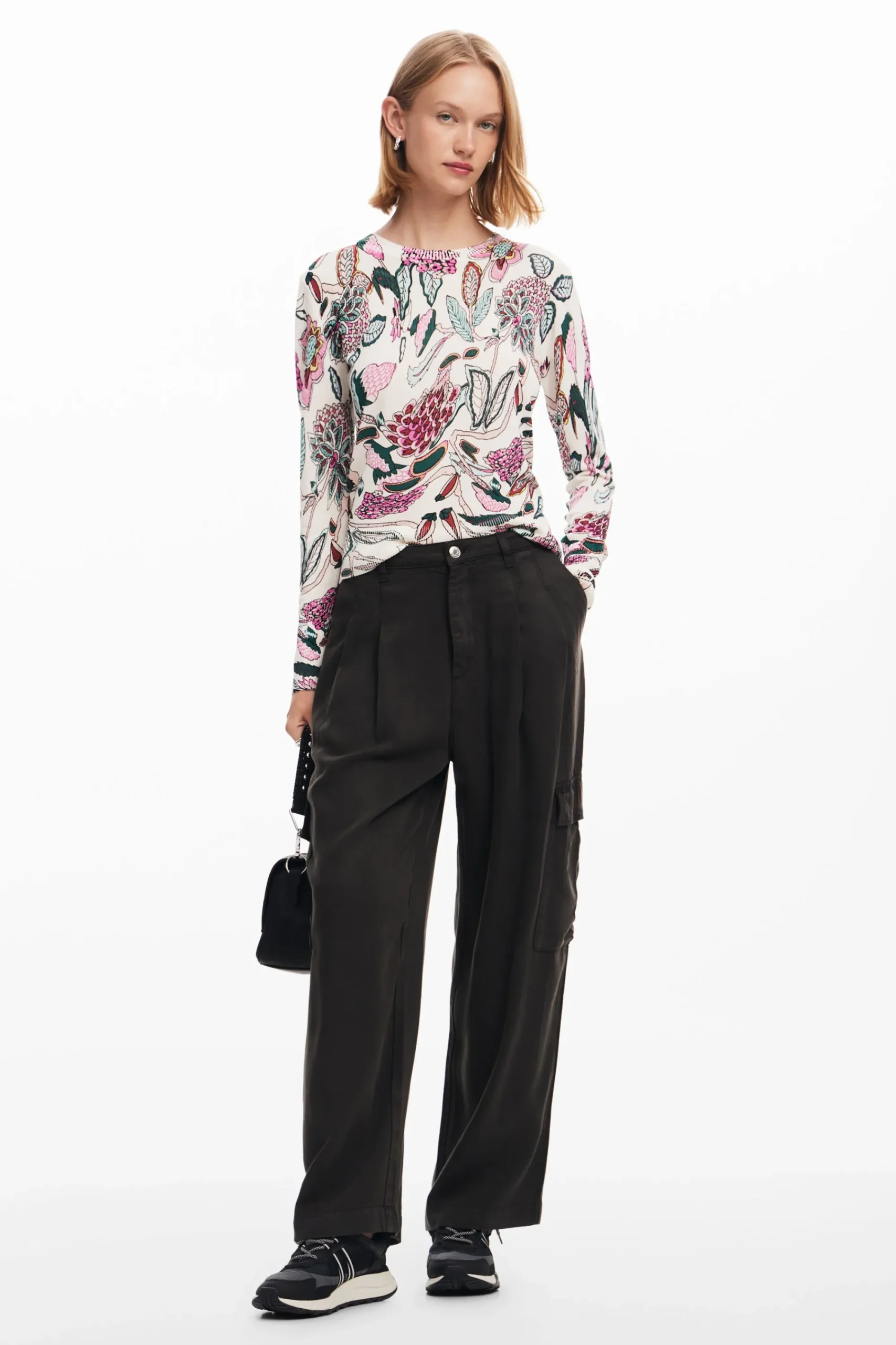 Ropa De Punto|Jerséis-Desigual Jersey detalles flores
