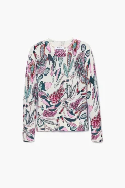 Ropa De Punto|Jerséis-Desigual Jersey detalles flores