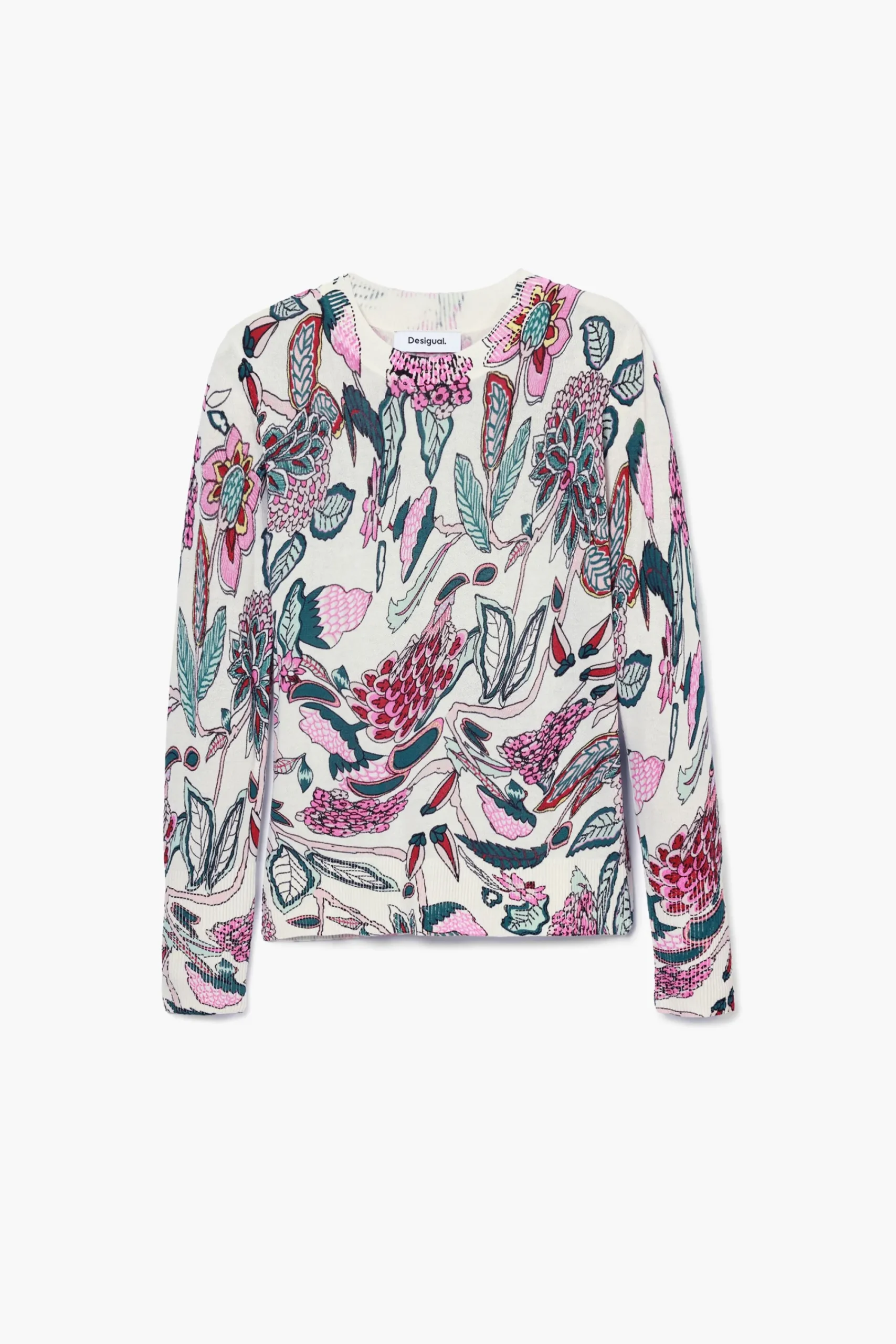 Ropa De Punto|Jerséis-Desigual Jersey detalles flores