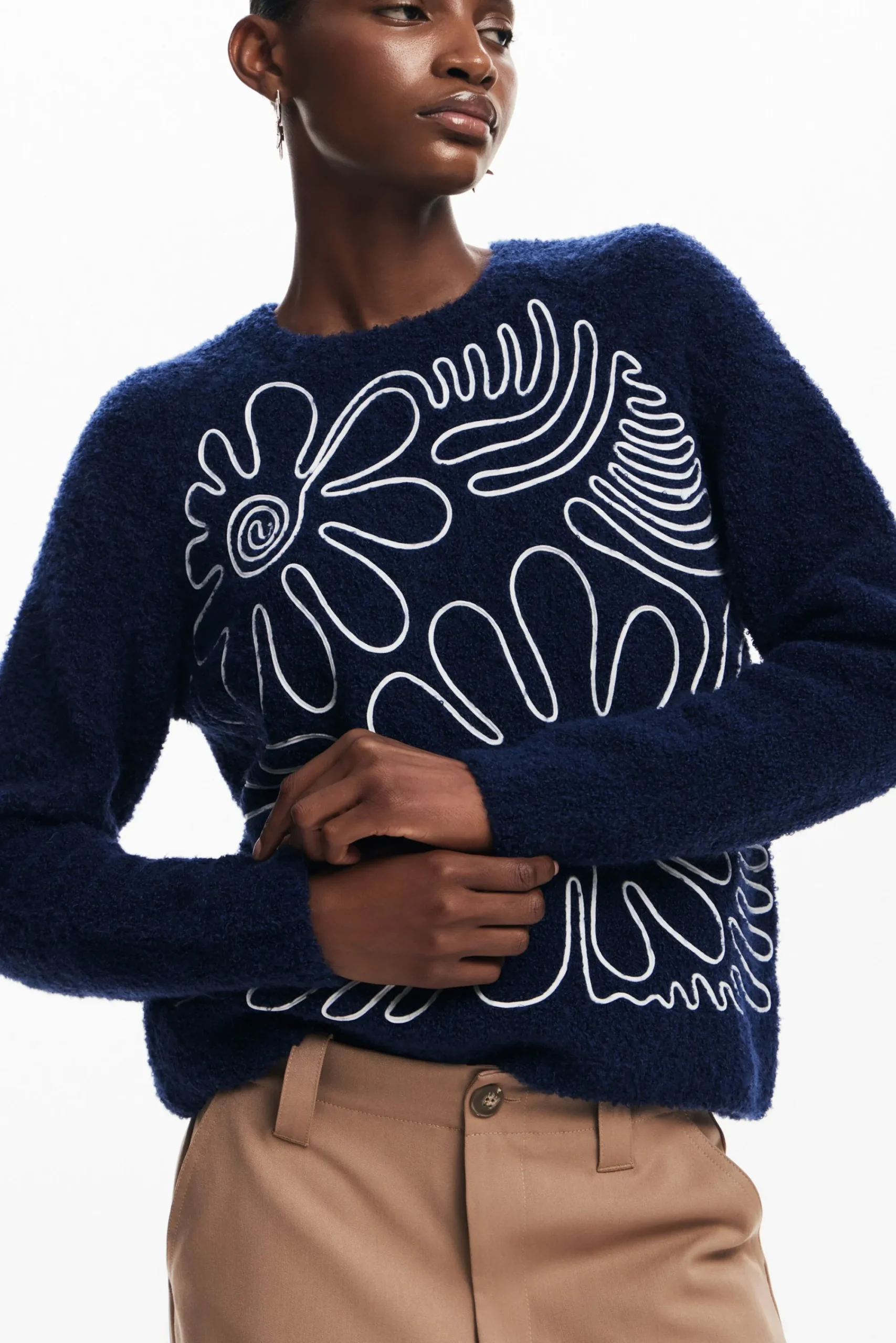Ropa De Punto|Jerséis-Desigual Jersey estampado flor