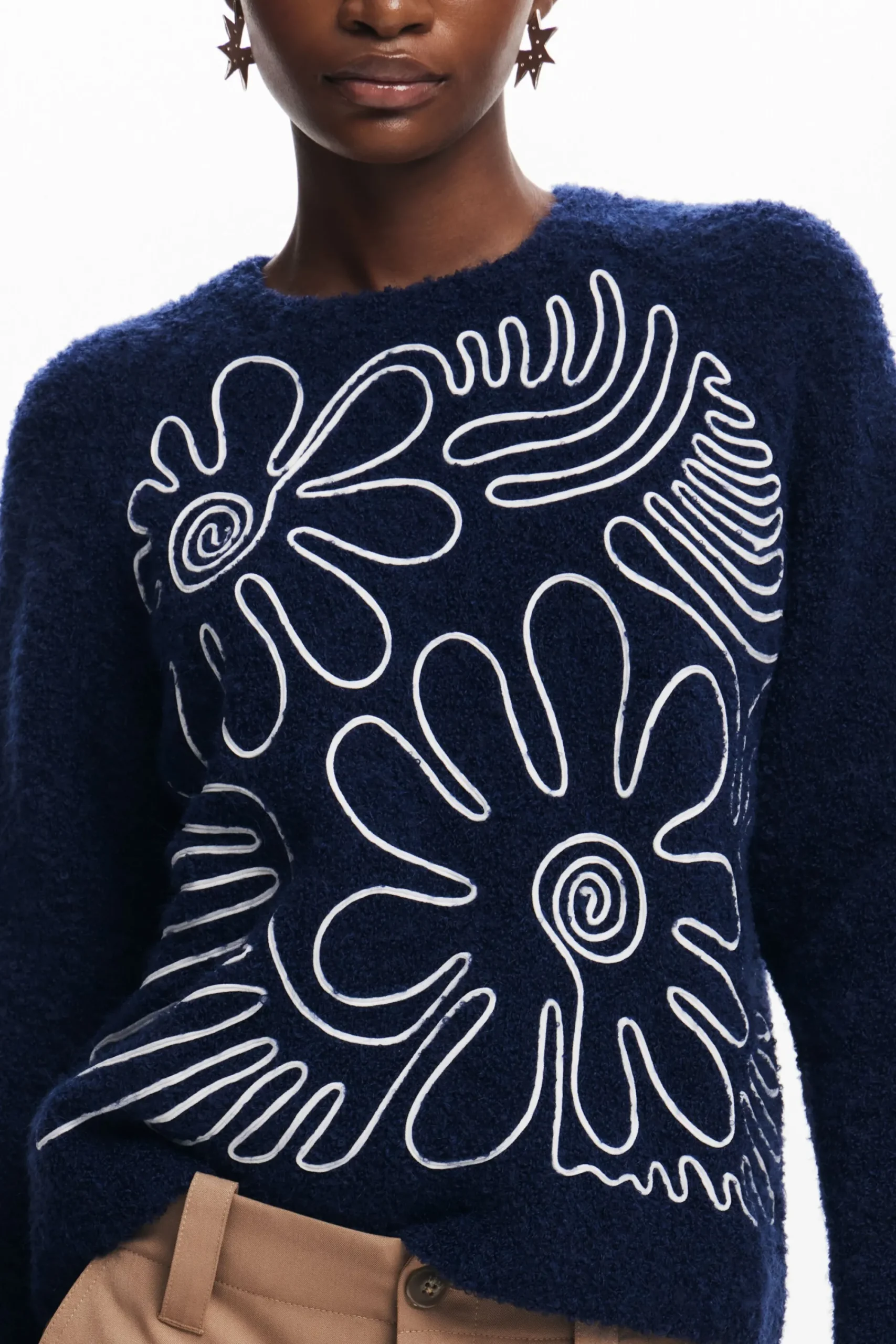 Ropa De Punto|Jerséis-Desigual Jersey estampado flor