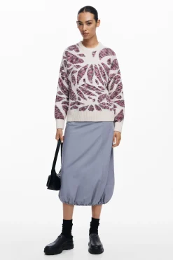Ropa De Punto|Jerséis-Desigual Jersey estampado hojas