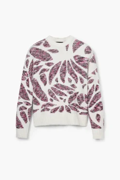 Ropa De Punto|Jerséis-Desigual Jersey estampado hojas