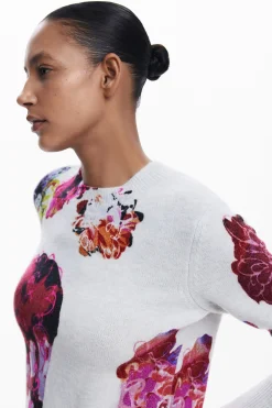 Ropa De Punto|Jerséis-Desigual Jersey flores M. Christian Lacroix