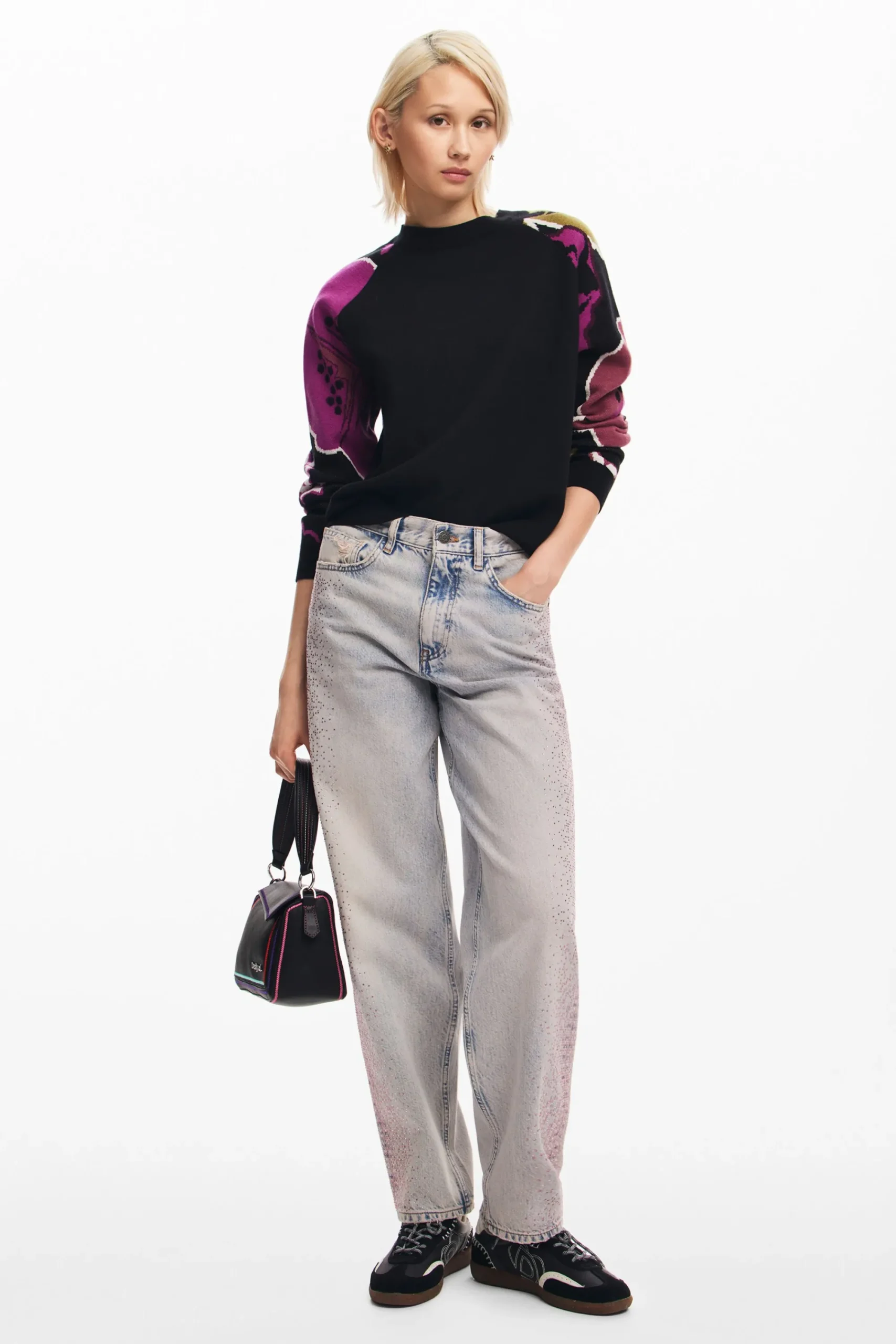 Ropa De Punto|Jerséis-Desigual Jersey mangas flores