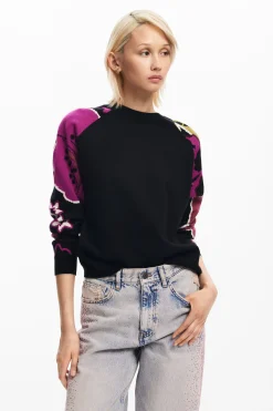 Ropa De Punto|Jerséis-Desigual Jersey mangas flores