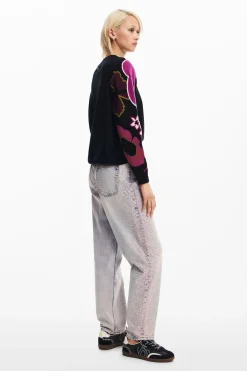Ropa De Punto|Jerséis-Desigual Jersey mangas flores