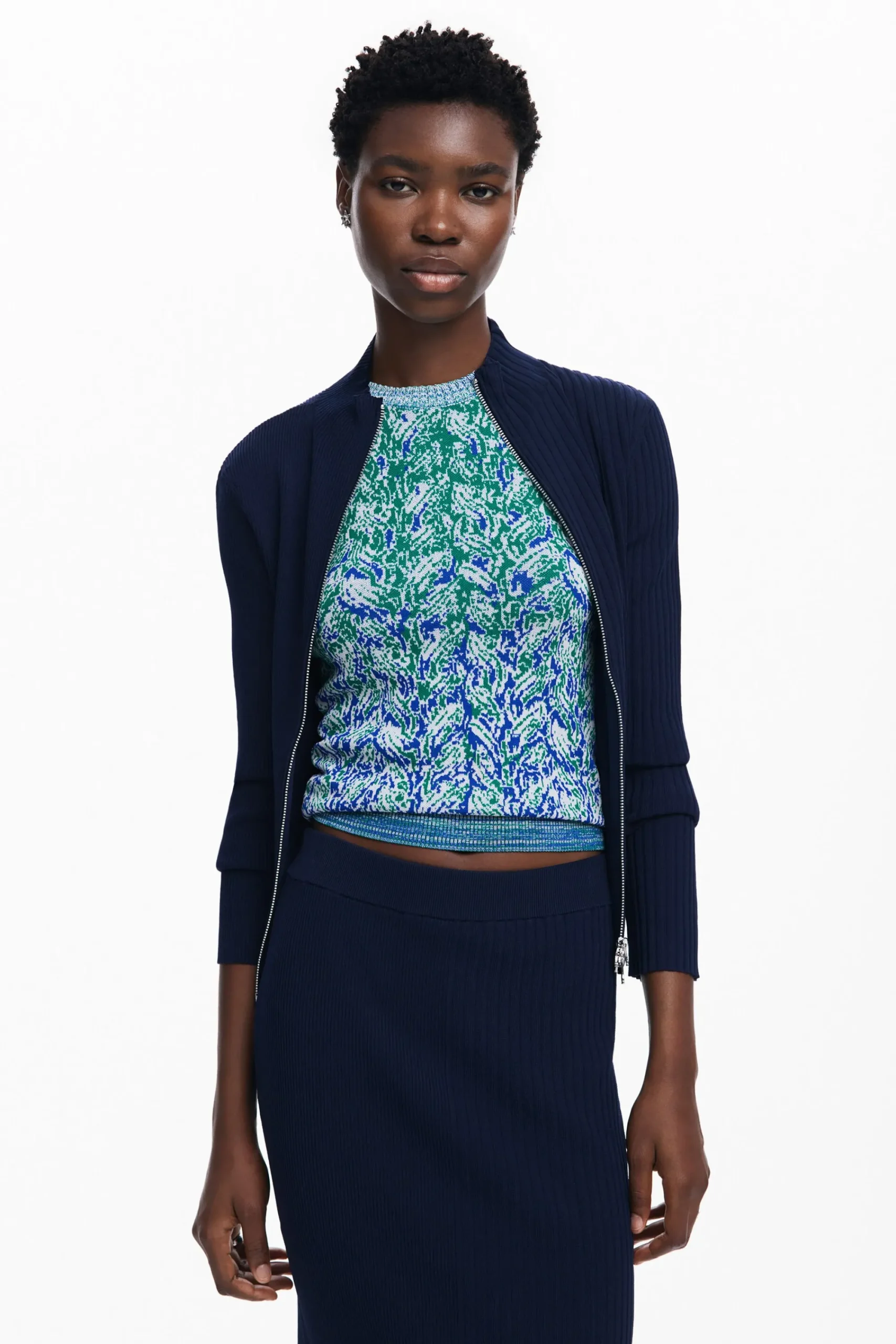 Jerséis-Desigual Jersey punto canalé