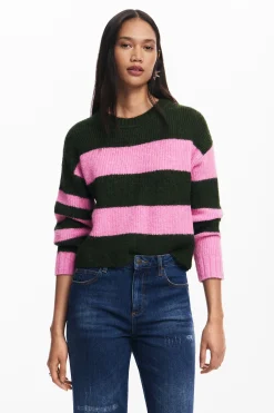 Ropa De Punto|Jerséis-Desigual Jersey rayas bicolor