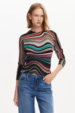 Ropa De Punto|Jerséis-Desigual Jersey rayas onduladas