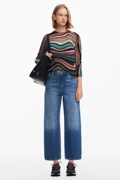 Ropa De Punto|Jerséis-Desigual Jersey rayas onduladas