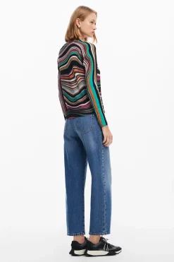 Ropa De Punto|Jerséis-Desigual Jersey rayas onduladas