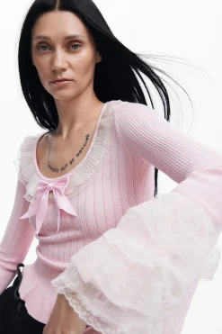 Ropa De Punto|Jerséis-Desigual Jersey romántico María Escoté