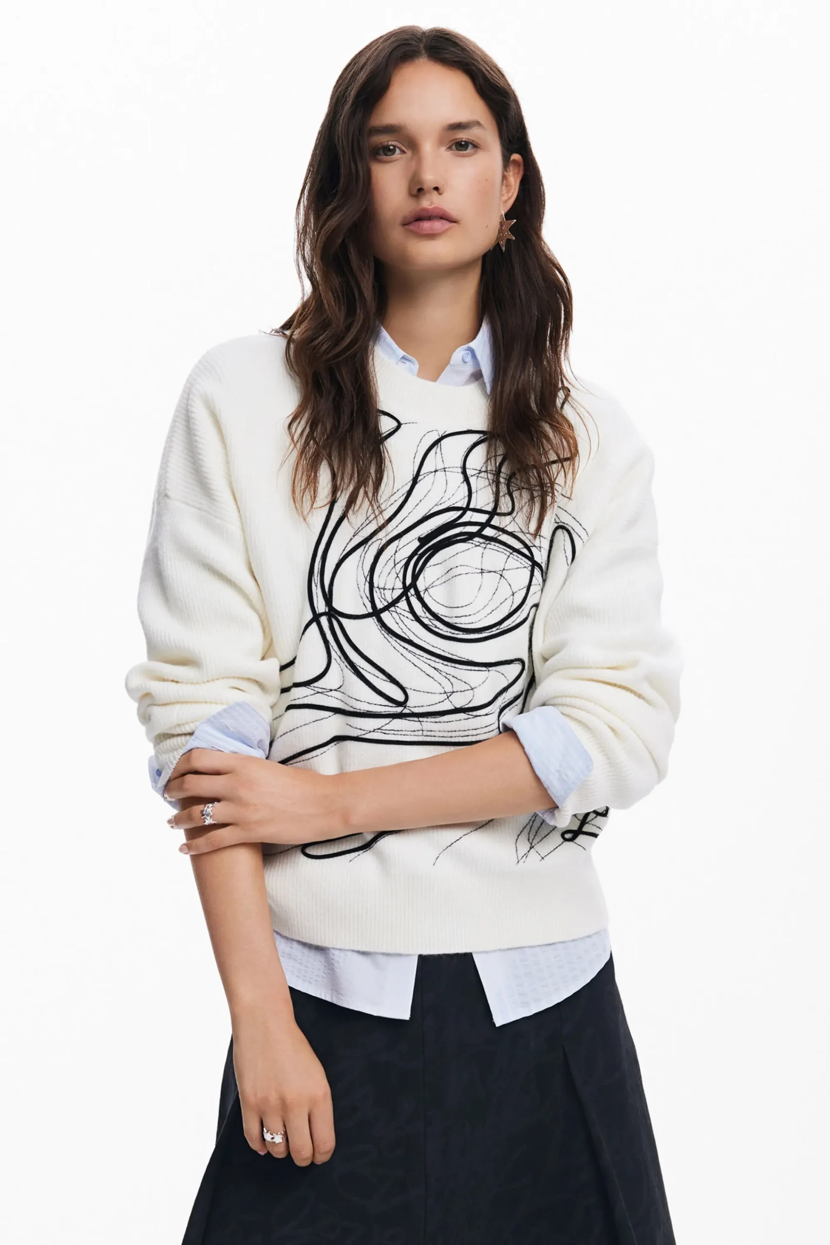 Ropa De Punto|Jerséis-Desigual Jersey trazos M. Christian Lacroix