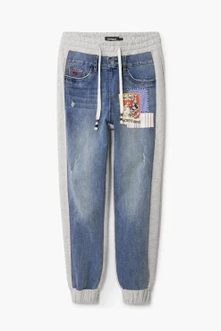 Vaqueros|Pantalones-Desigual Jogger combinado Mickey Mouse
