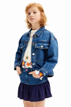 Faldas Y Pantalones-Desigual Minfalda vaquera volante puntos