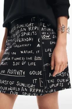 Faldas Y Shorts-Desigual Minifalda estampado frases