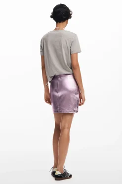 Faldas Y Shorts-Desigual Minifalda metalizada