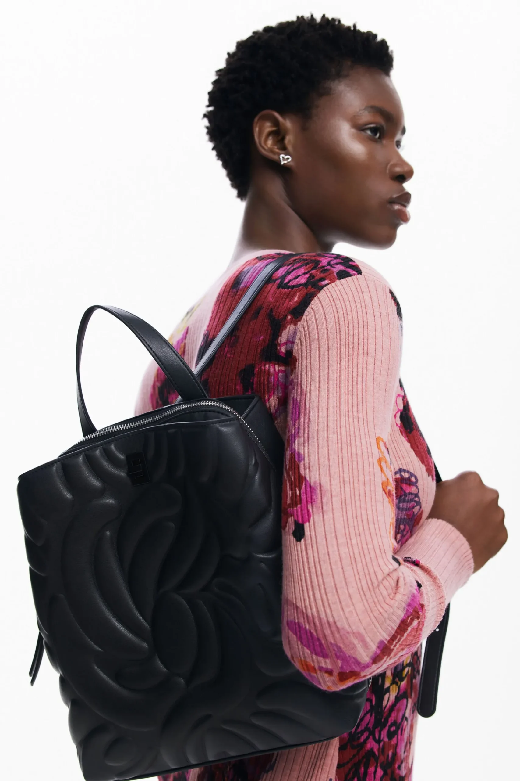 Mochilas|Mochilas-Desigual Mochila mini flores geometría