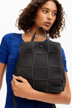 Mochilas|Mochilas-Desigual Mochila S trenzada pespuntes