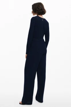 Pantalones|Vestidos Y Monos-Desigual Mono fluido cinturón