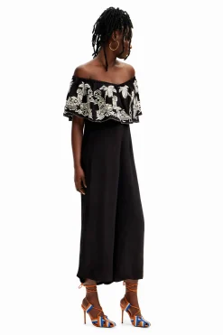 Pantalones-Desigual Mono midi palmeras Stella Jean