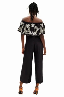 Pantalones-Desigual Mono midi palmeras Stella Jean