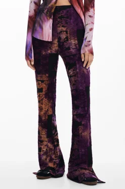 Pantalones-Desigual Pantalón campana devoré